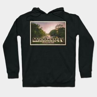 Greetings from Mississippi - Vintage Travel Postcard Design Hoodie